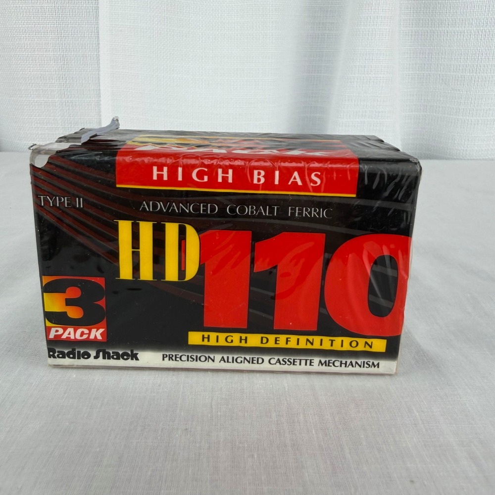 Radio Shack HD110 Type II High Bias Blank Cassette Tape 3-Pack 44-948 Sealed